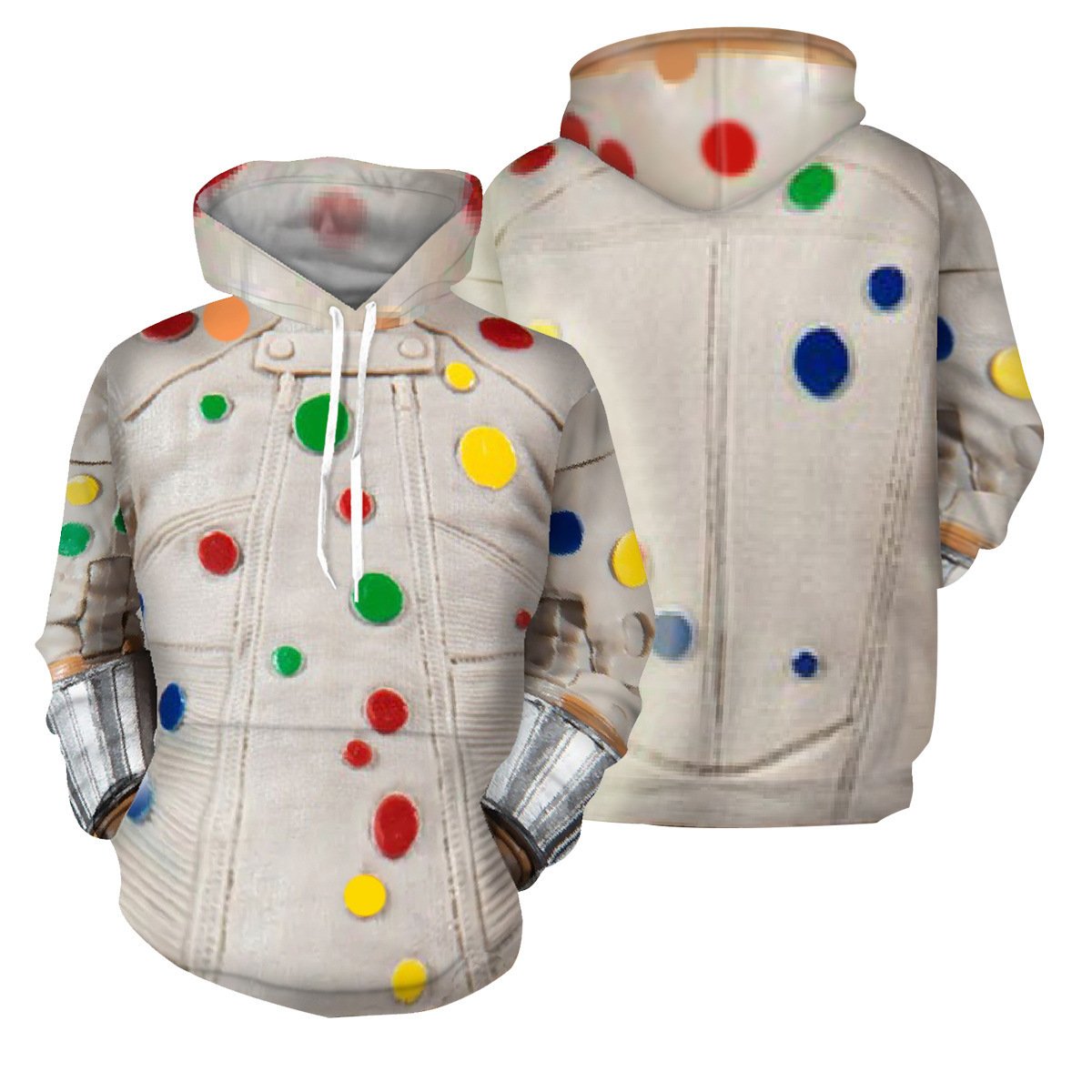 2 PcsSet The Suicide Squad Movie Blood Sport Colorful Bot Beige Cosplay Unisex 3D Printed Hoodie Sweatshirt Pullover+Pant