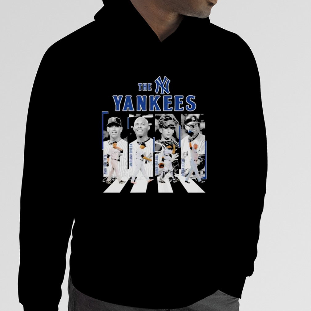 2023 The Yankees Andy Pettitte Mariano Rivera Jorge Posada and Derek Jeter  abbey road signatures shirt, hoodie, longsleeve, sweatshirt, v-neck tee