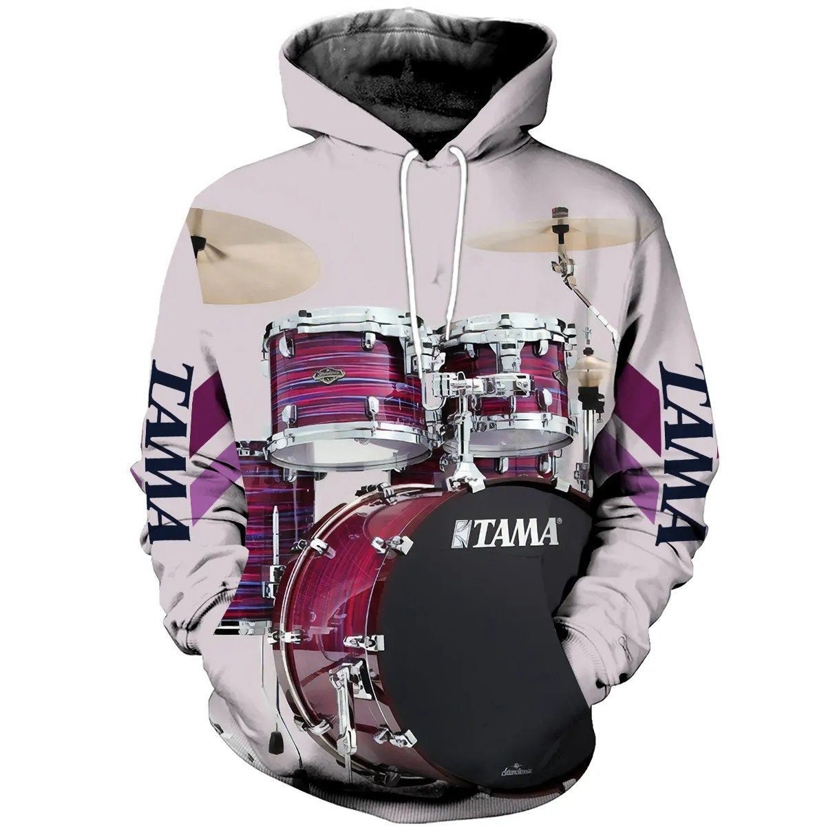 3Ds Alls Overs Printeds Beautifuls Drumss AOPs Unisexs Hoodies