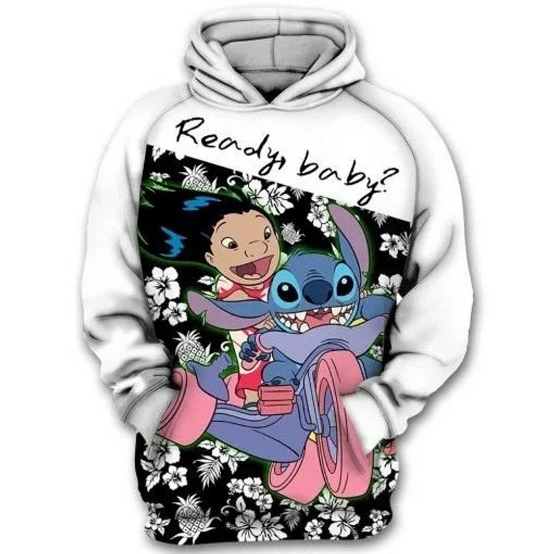 Ready Baby Lilo And Stitch Over Print 3d Zip Hoodie