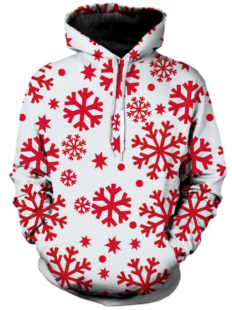 Red Snow Flake Pattern Christmas Hoodie 3D