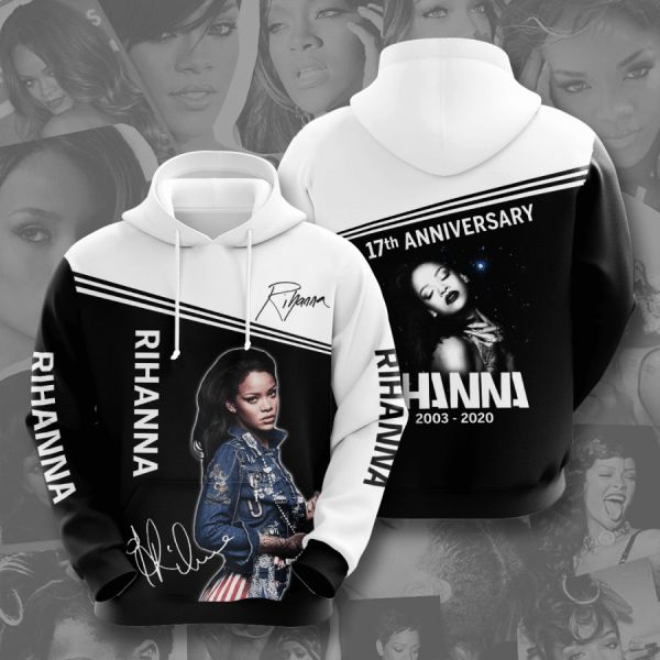 Rihanna 17th Anniversary 2003 2020 Signature Design Gift For Fan Custom 3d All Over Printed Hoodie