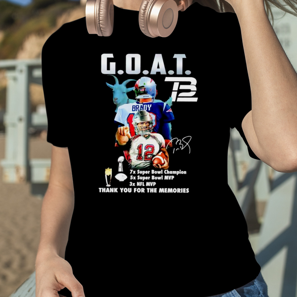 Tom Brady Goat Mvp Thank You For The Memories Signature Shirt