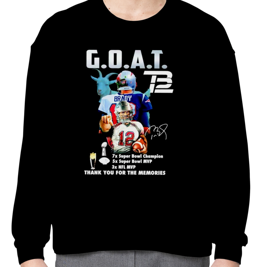 Tom Brady Goat Mvp Thank You For The Memories Signature Shirt