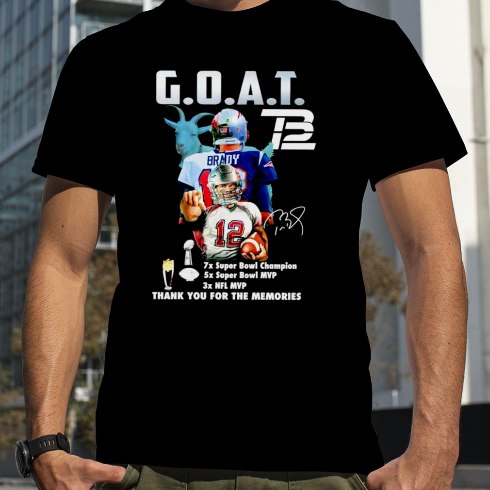 Tom Brady Goat Mvp Thank You For The Memories Signature Shirt