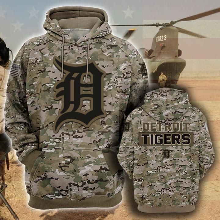 Detroit Tigers Camouflage Veteran 3d Personalized Polo Shirt All