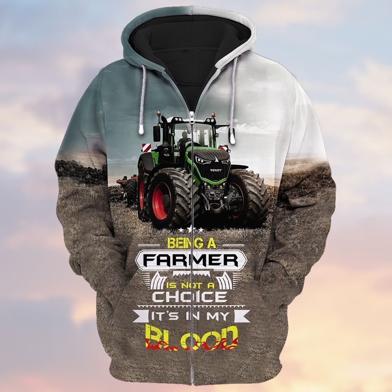 Farmer Tractor Being A Farmer Is Not A Choice Its In My Blood 3d Hoodie