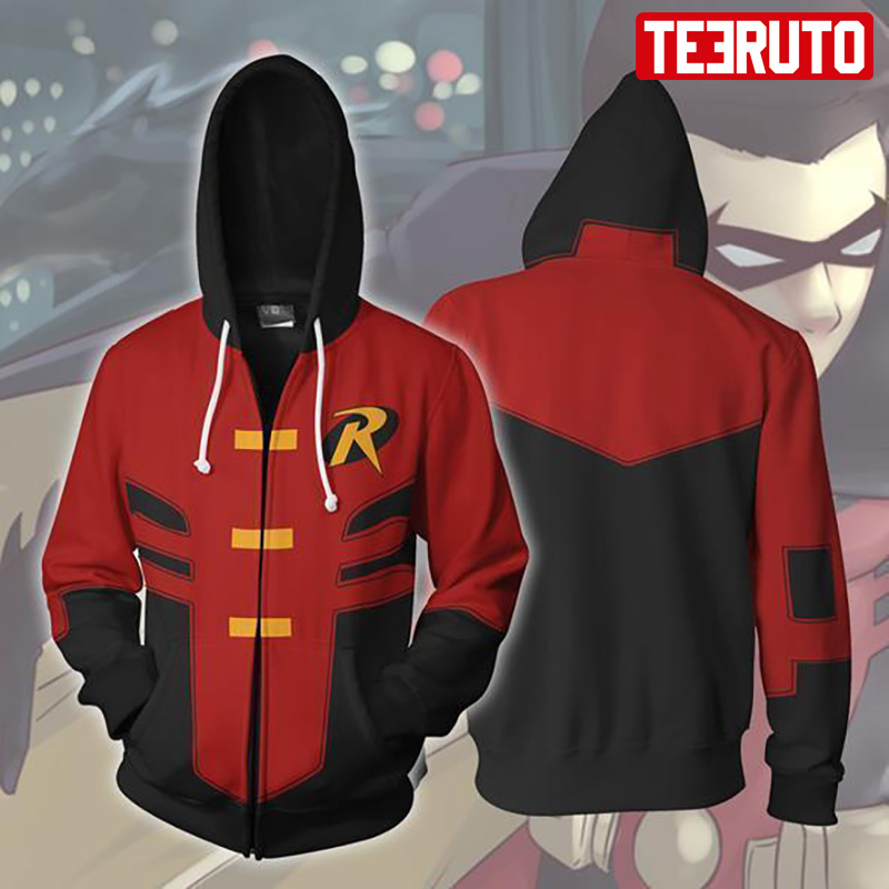 Robin Tim Drake Young Justice Cosplay Zip Up Jacket Hoodie