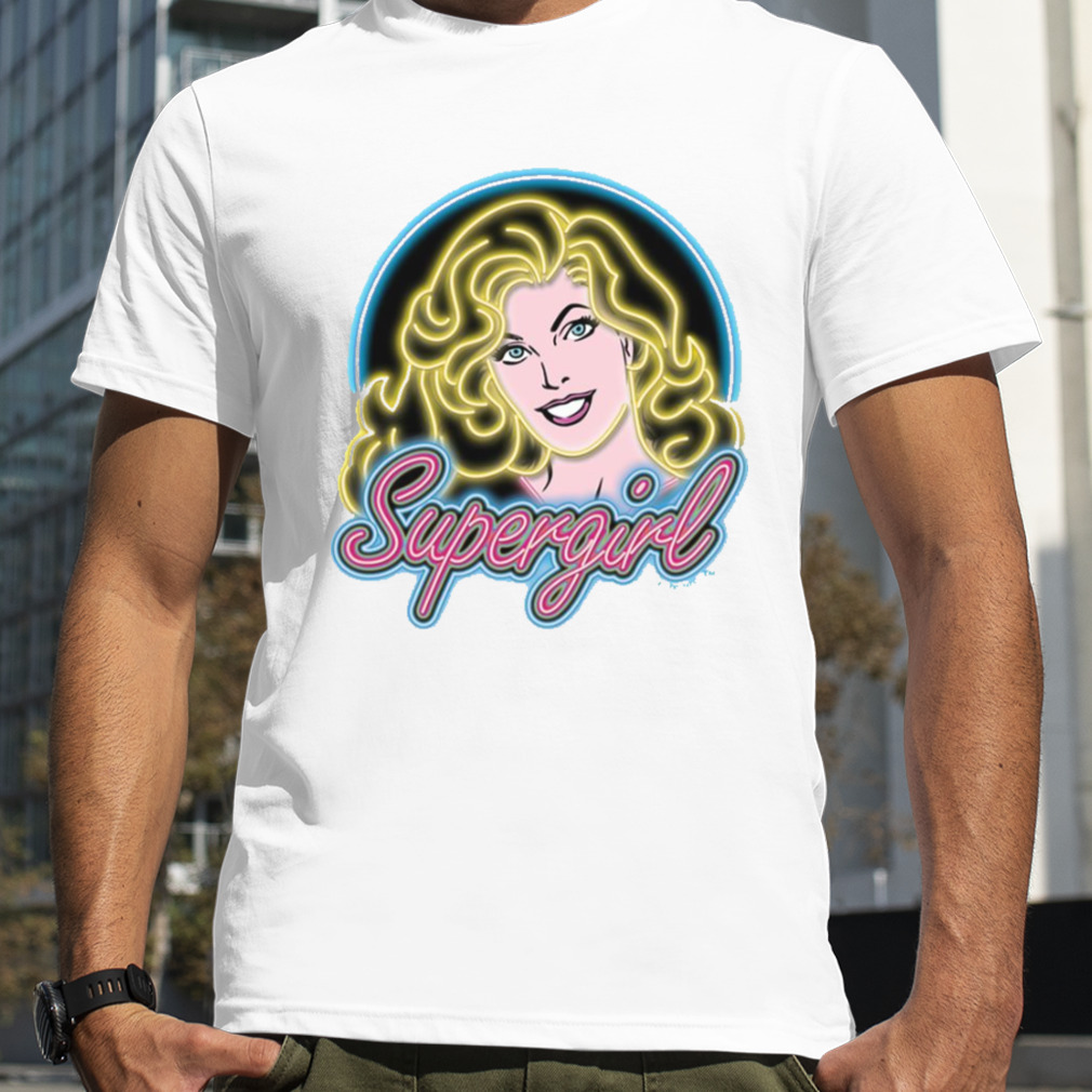 Retro Neon Lights Graphic Supergirl shirt