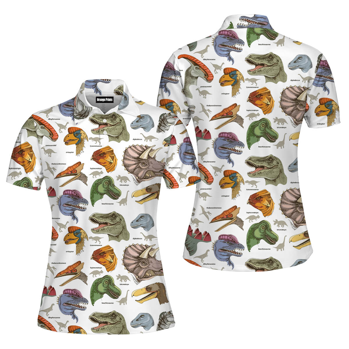 Realistic Dinosaurus Polo Shirt  For Women  PO5350