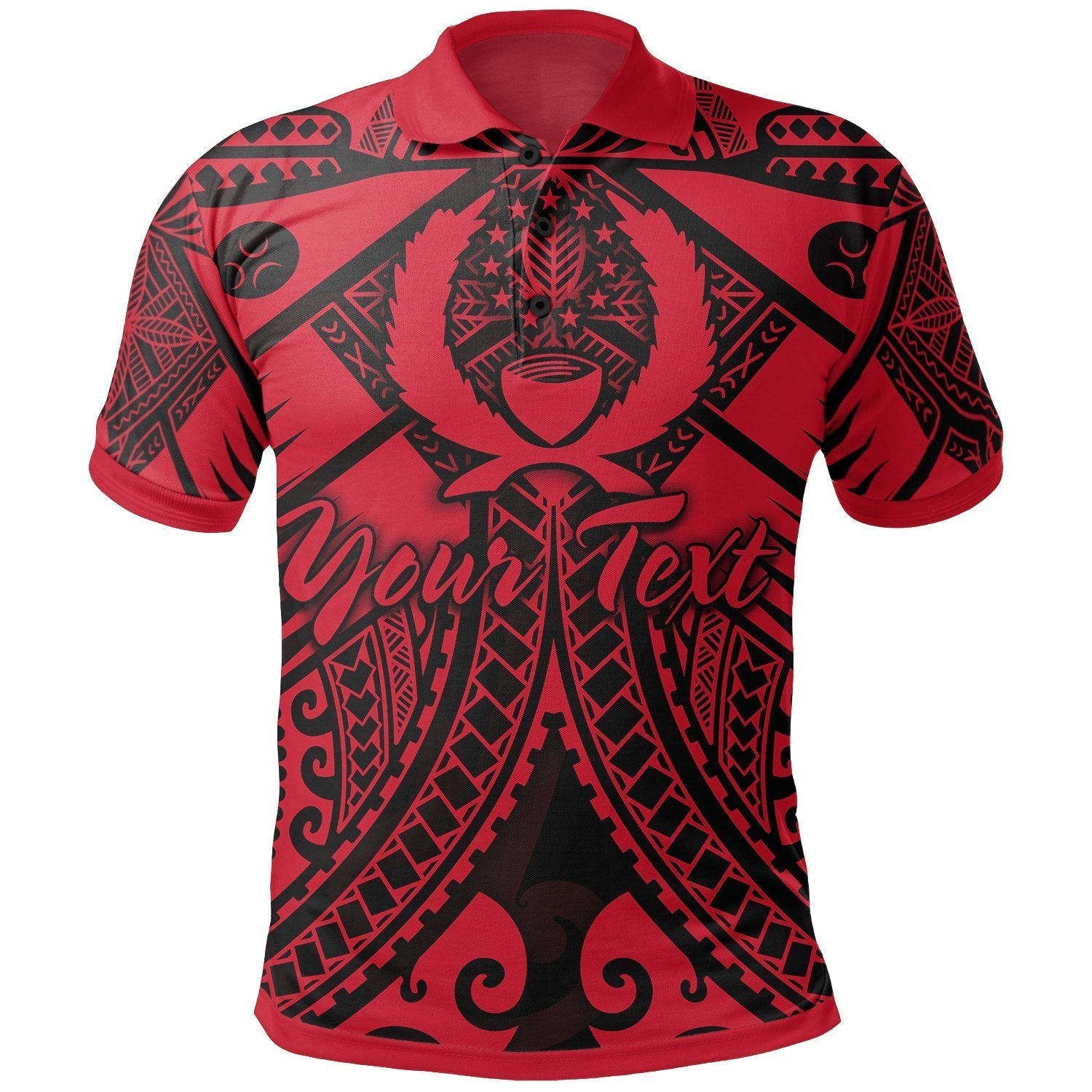 Red Seal With Polynesian Tattoo Custom Name Polo Shirt  For Men & Women  PN1106