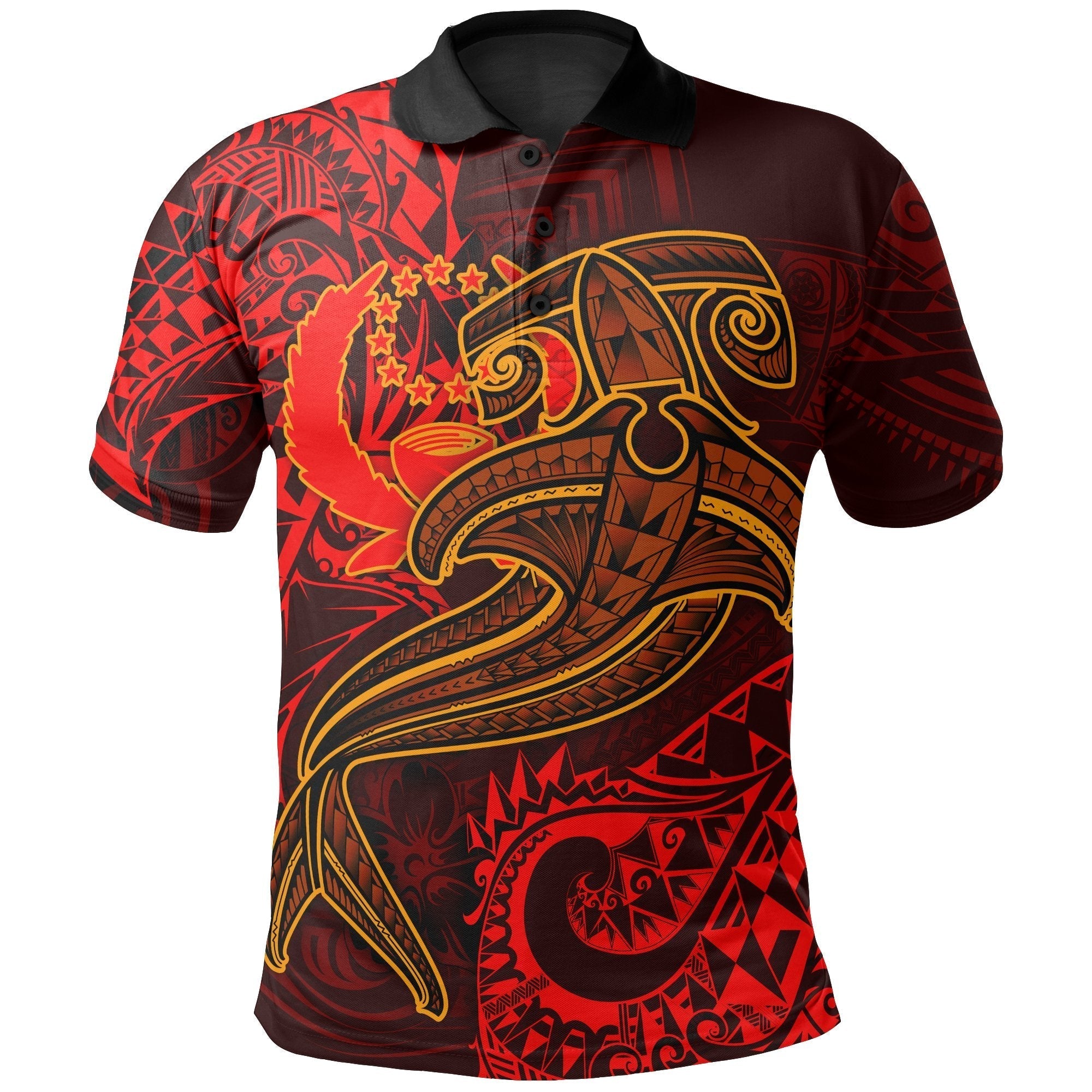Red Shark Polynesian Polo Shirt  For Men & Women  PO1315