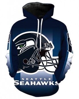 NFL Seattle Seahawks Blue / Green Hoody Sweatshirt Mens Small S Football Logo