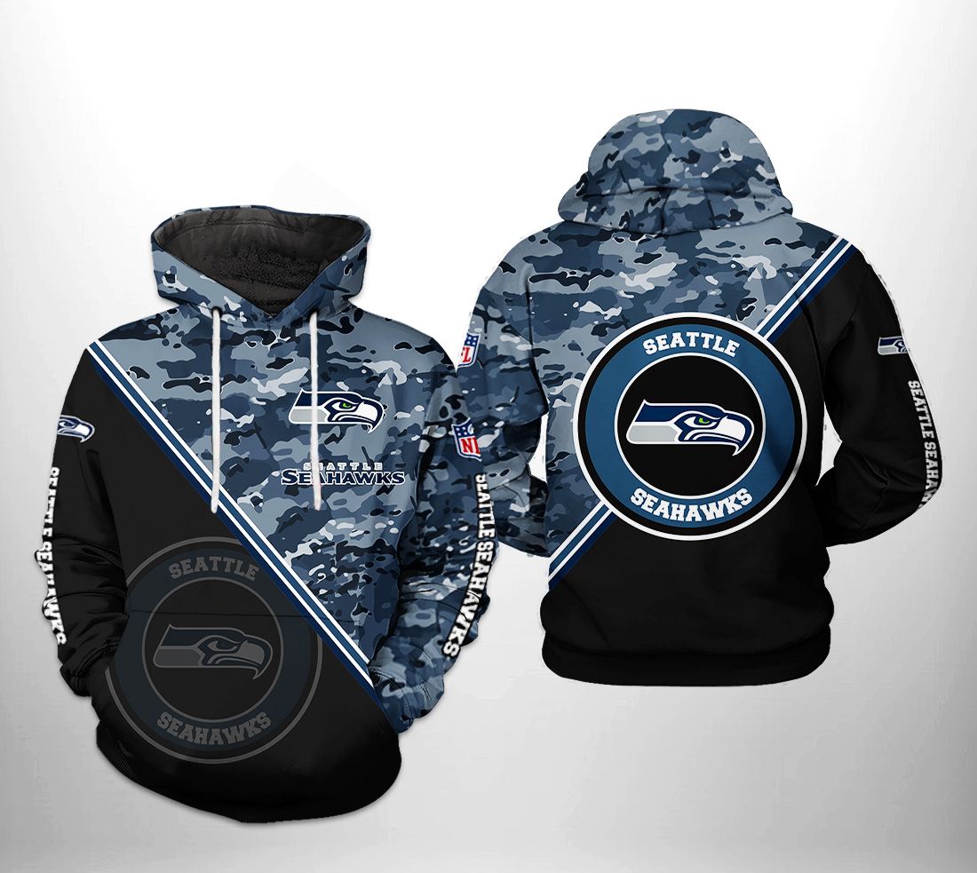 Seattle Seahawks Camo Seattle Seahawks 3D Hoodie All Over Printed -  T-shirts Low Price