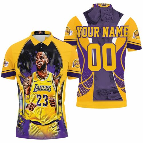 #23 Lebron James Los Angeles Lakers Western Conference Fire Ball Personalized Polo Shirt Model A22705 All Over Print Shirt 3d T-shirt