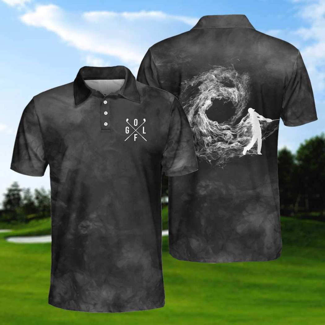 Premium Smoke Background Golf Short Sleeve Polo Shirt, Polo Shirts For Men And Women