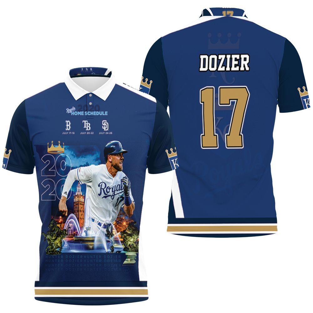 17 Hunter Dozier Kansas City Royals 2021 Polo Shirt All Over Print Shirt 3d T-shirts