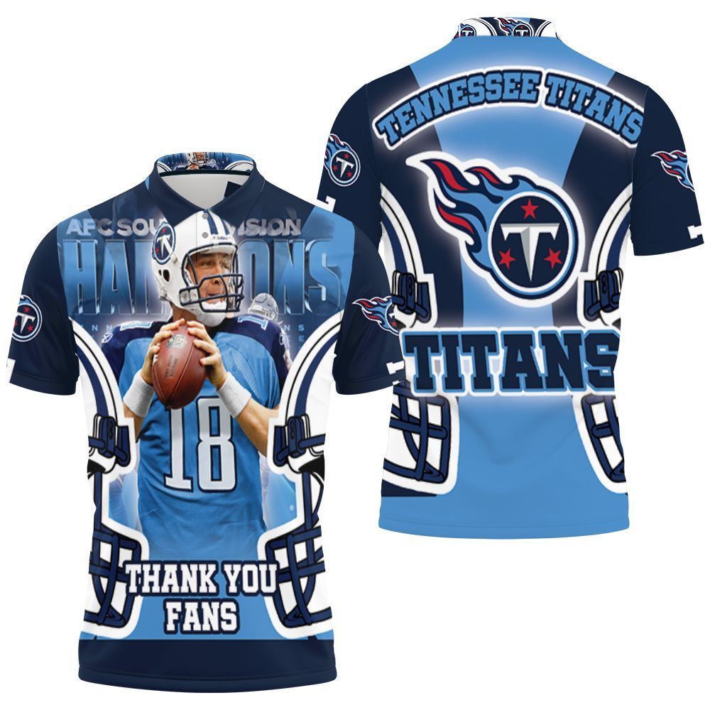 18 Josh Stewart Tennessee Titans Afc South Division Champions Super Bowl 2021 3d Polo Shirt Jersey All Over Print Shirt 3d T-shirts