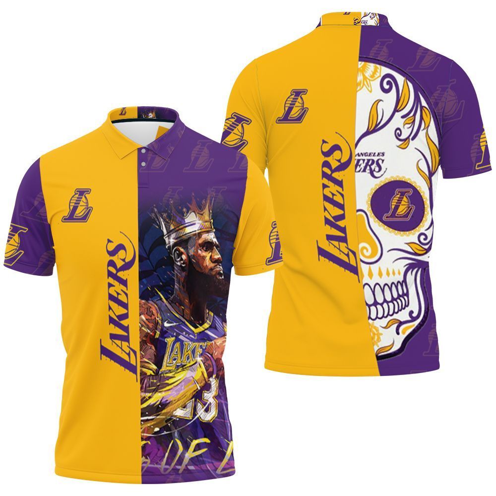 23 Lebron James Los Angeles Lakers Nba Western Conference Skull Logo 3d Polo Shirt Jersey All Over Print Shirt 3d T-shirt