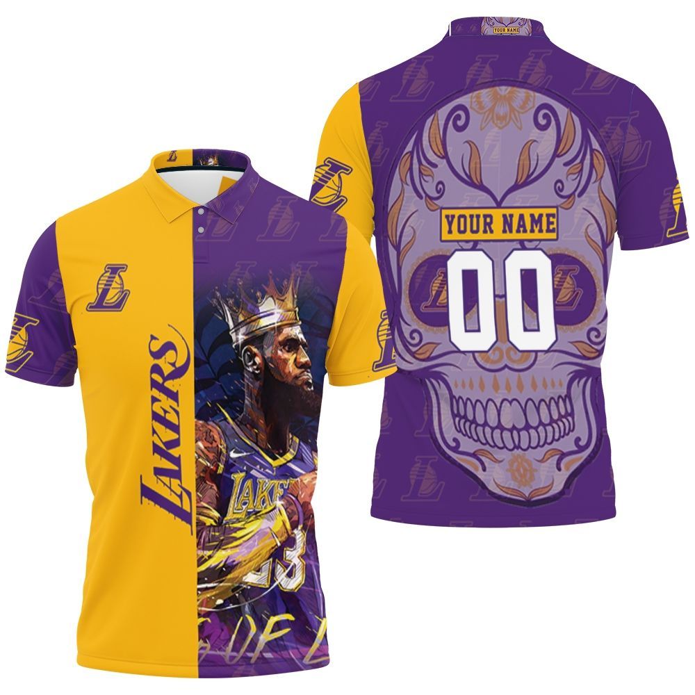 23 Lebron James Los Angeles Lakers Nba Western Conference Skull Logo Personalized Polo Shirt  All Over Print Shirt 3d T-shirt