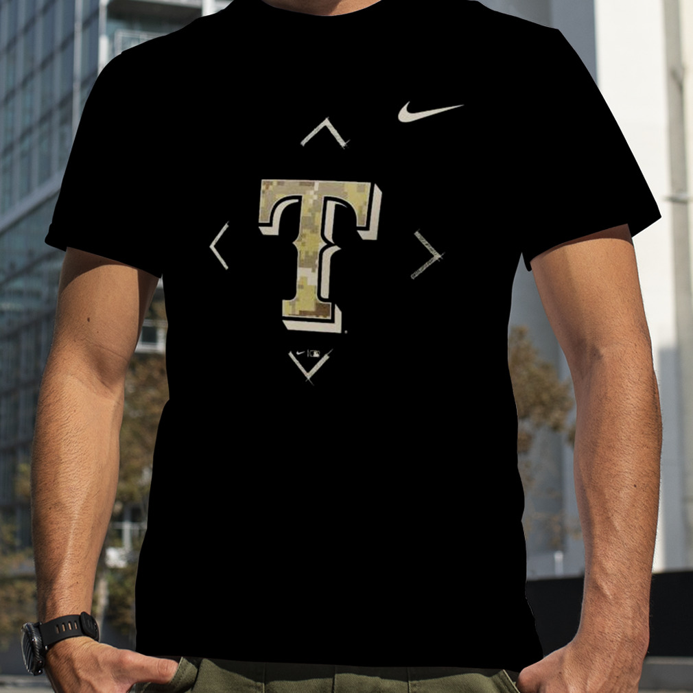 Men's Nike Black Texas Rangers Camo Logo T-Shirt Size: Small