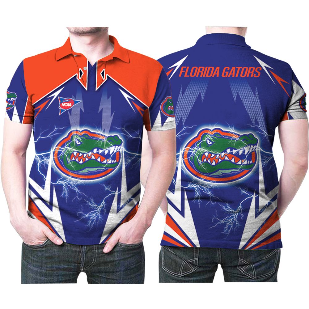 Florida Gators Aligator Logo Thunder Light Ncaa Team 3d Printed Gift For Gators Fan Polo Shirt All Over Print Shirt 3d T-shirt
