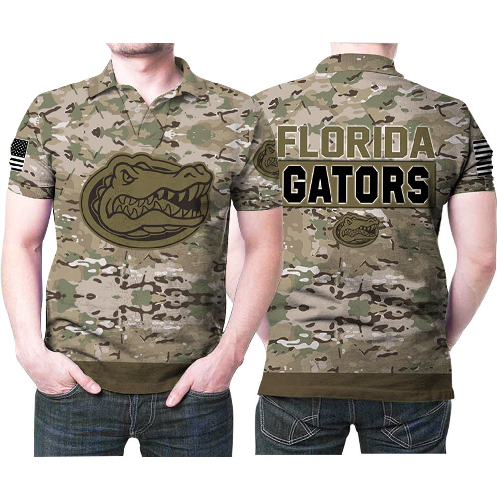 Florida Gators Camouflage Pattern American Flag 3d Printed Gift For Florida Gators Fan Polo Shirt All Over Print Shirt 3d T-shirt