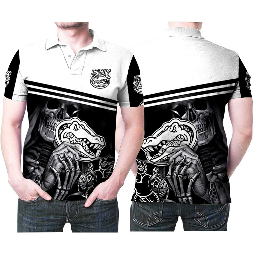 Florida Gators Skull Maiden University Team Logo Gift For Florida Gators Fans Polo Shirt All Over Print Shirt 3d T-shirt