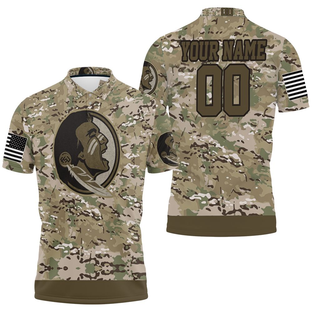 Florida State Seminoles Camo Pattern 3d Personalized Polo Shirt All Over Print Shirt 3d T-shirt