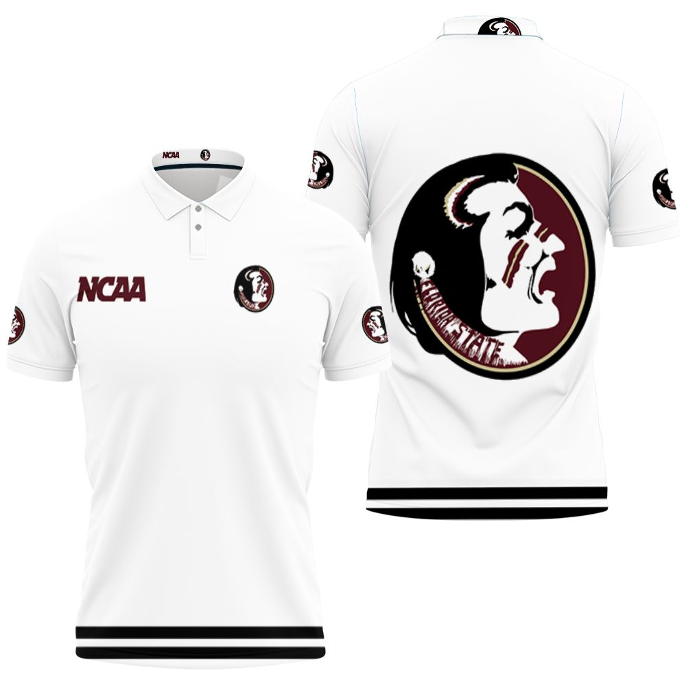 Florida State Seminoles Ncaa Classic White With Mascot Logo Gift For Florida State Seminoles Fans Polo Shirt All Over Print Shirt 3d T-shirt