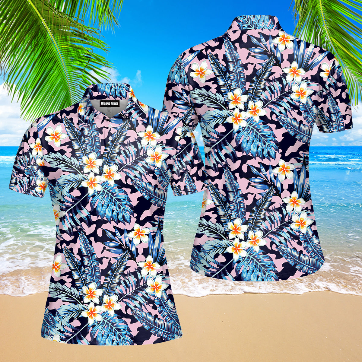 Flowers Tropical Polo Shirt  For Women  PO5650
