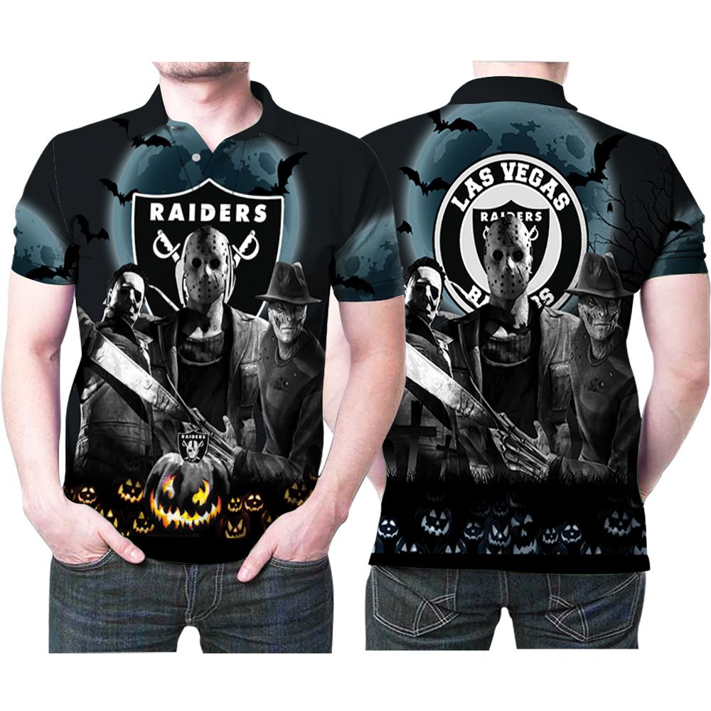 Las Vegas Raiders Button Up Polo Shirt - T-shirts Low Price