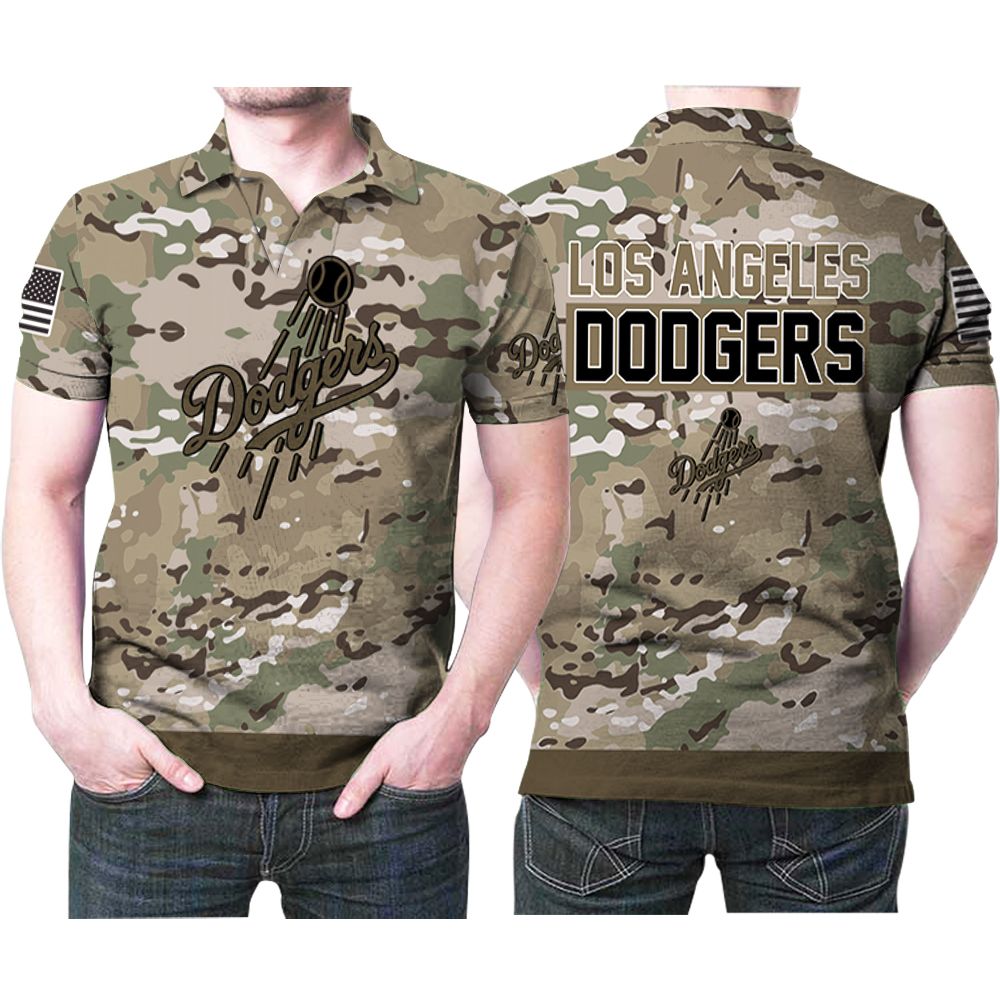 MLB Los Angeles Dodgers Camo 3D Hoodie - T-shirts Low Price