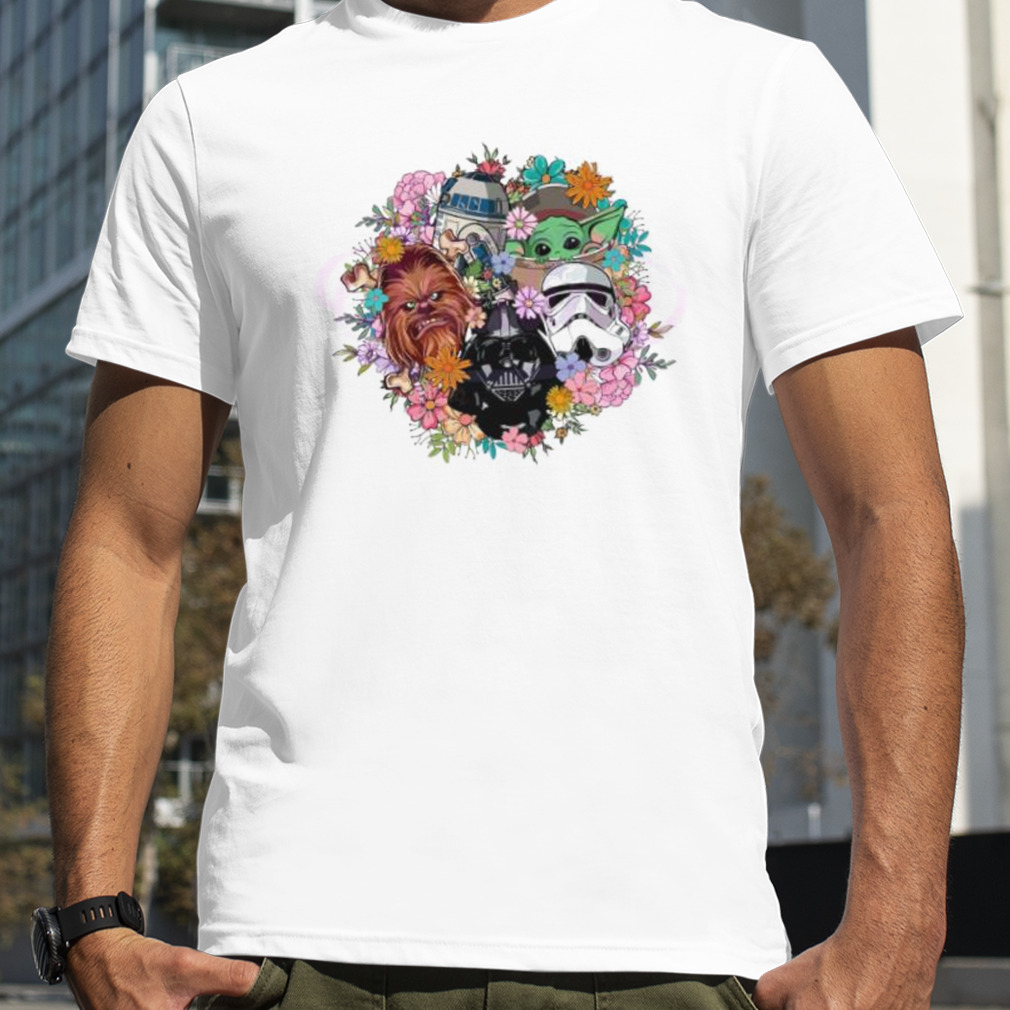 Retro Spring Flower Star Wars Character Shirt