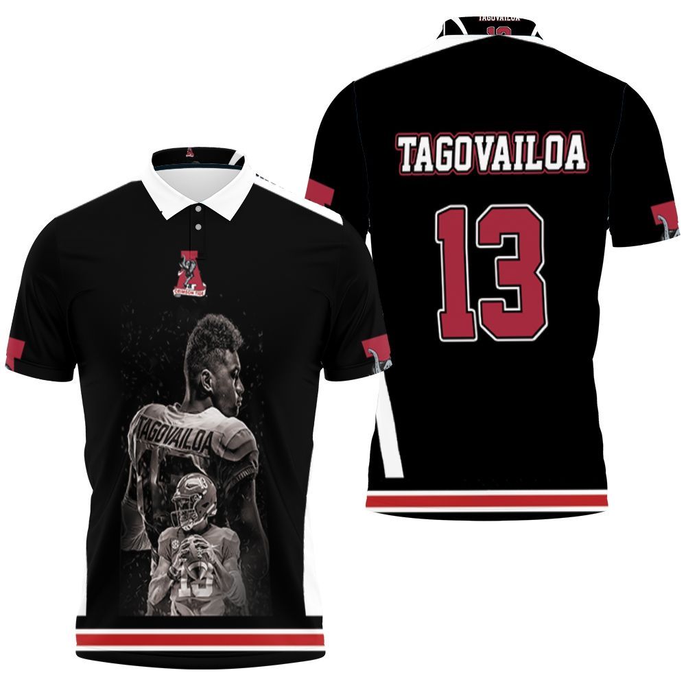 13 Alabama Crimson Tide Tua Tagovailoa Polo Shirt All Over Print Shirt 3d T-shirt