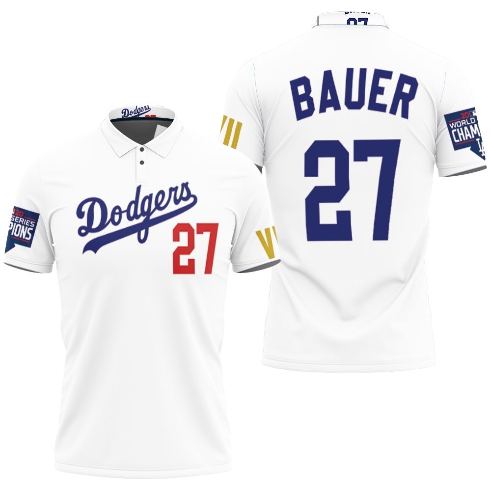 Best Selling Product] Los Angeles Dodgers Bauer 27 Championship Golden  Edition White New Style Hoodie Dress