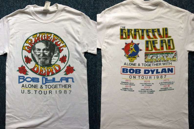 1987 Grateful Dead Jerry Garcia Bob Dylan & The Dead T Shirt