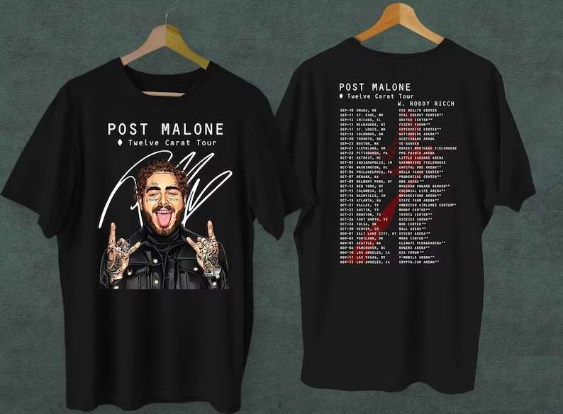 Post Malone Twelve Carat Tour 2022 Rapper Rap Music T-Shirt