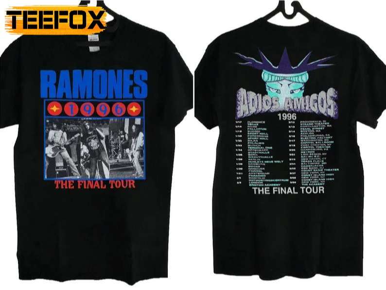 Ramones Adios Amigos The Final Tour 1996 Concert T-Shirt