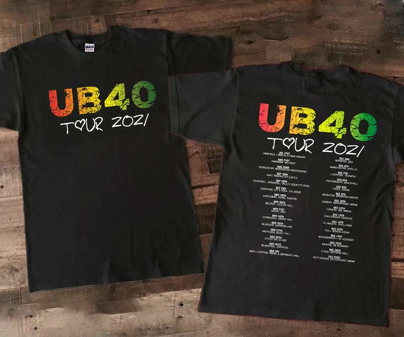 UB40 Top Reggae 2021 Concert T Shirts