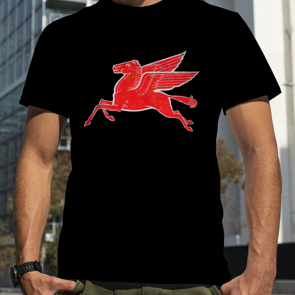 Red Pegasus Distressed Version Facing Left shirt