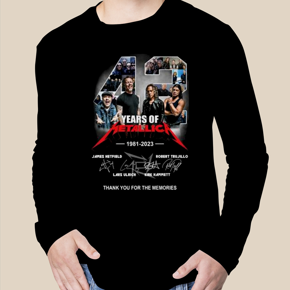 Metallica 42 Years Anniversary 1981 2023 Thank You For The Memories Signatures Shirt 1467