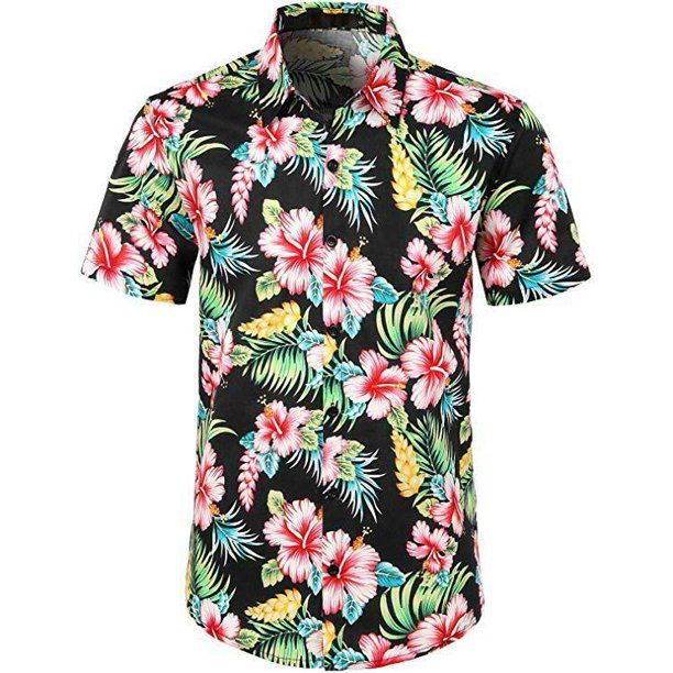 Floral Black Awesome Design Hawaiian Shirt
