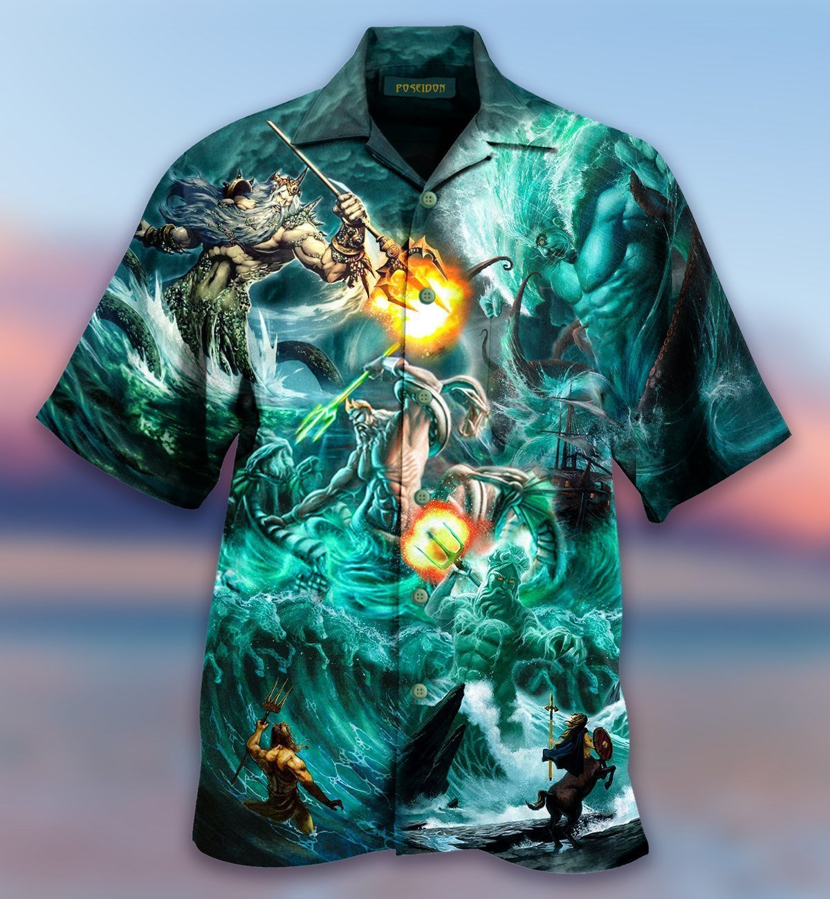 Poseidon The God Of Seas Hawaiian Shirt