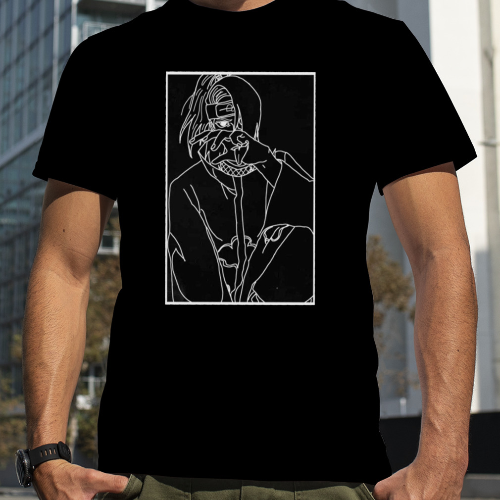 White Lineart Deidara Akatsuki Naruto Shippuden shirt