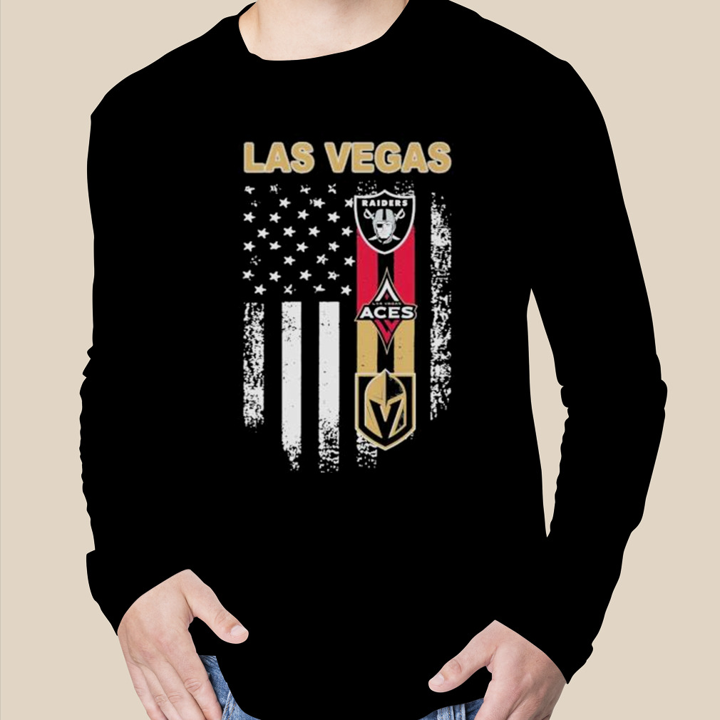 Las Vegas Raiders Vegas Golden Aces And Vegas Golden Knights Flag