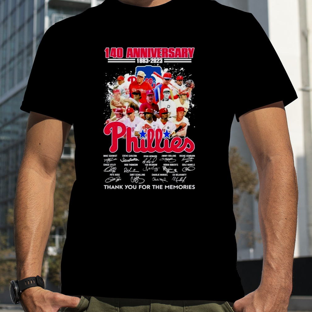 140 Years Of Philadelphia Phillies Baseball Team 1883-2023 Signatures Shirt