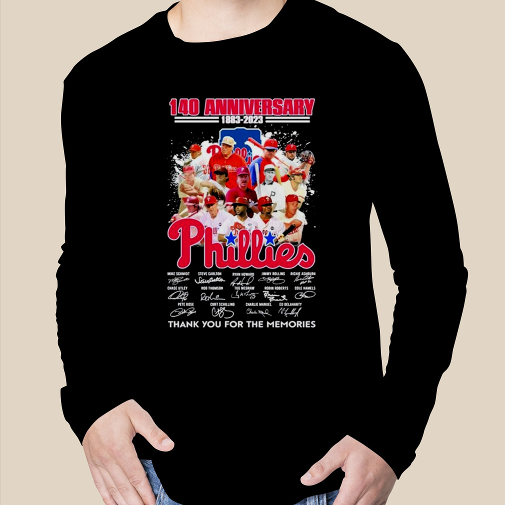 140 Years Of Philadelphia Phillies Baseball Team 1883-2023 Signatures Shirt