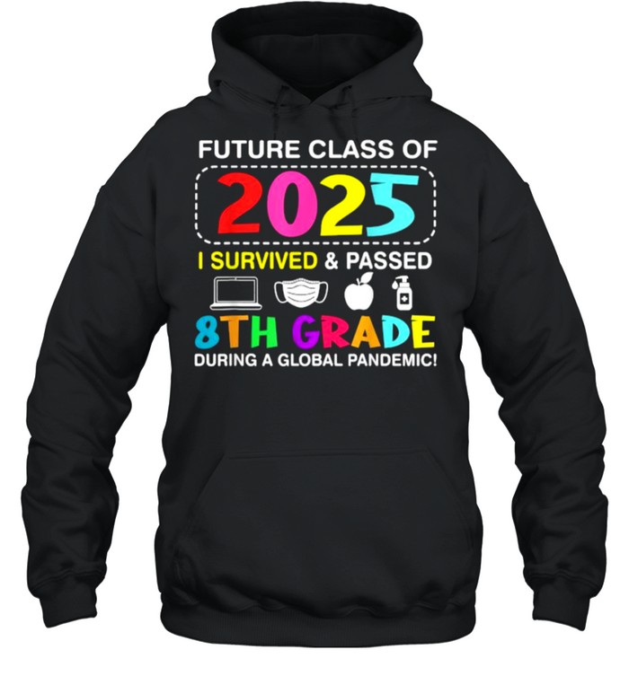 Future Class Of 2025 I Survived And Passed 8th Grade During A Global Pandemic T Shirt 1189
