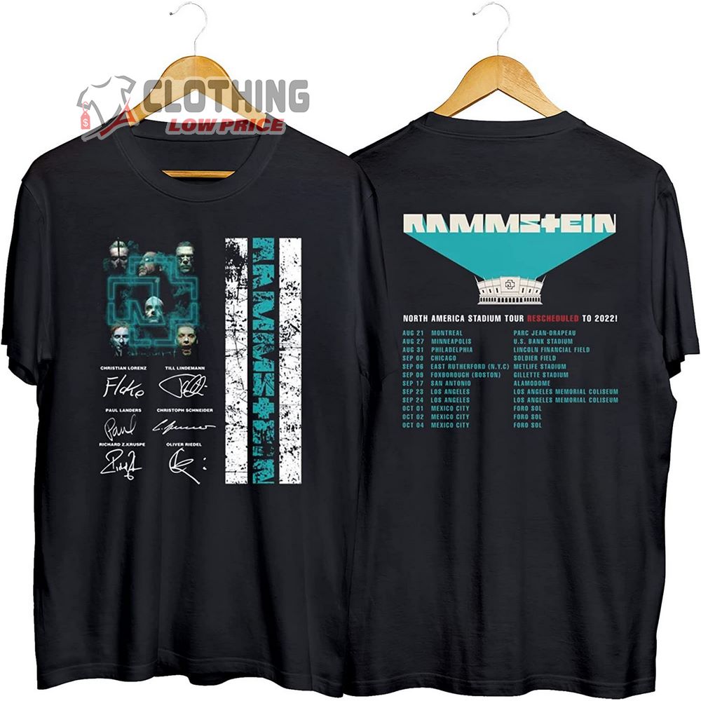 Rammstein Amerika Stadium Tour 2022 Merch, Rammstein Concert Setlist Mexico T-Shirt